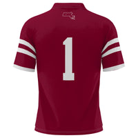 UMass Minutemen Football Jersey, Maroon Sportswear Jersey Shirt, Lightweight Breathable Athletic Jersey, Casual Gift for Men