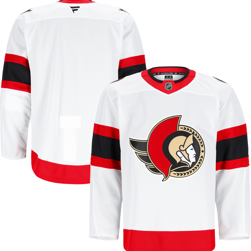 Ottawa Senators Hockey Jersey, White Authentic Away Sportswear Jersey Shirt, Long Sleeve Hockey Sweater Jersey, Casual Gift for Men