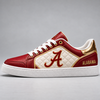 ALA Script Crest - Quilted Cream Low Top Sneakers