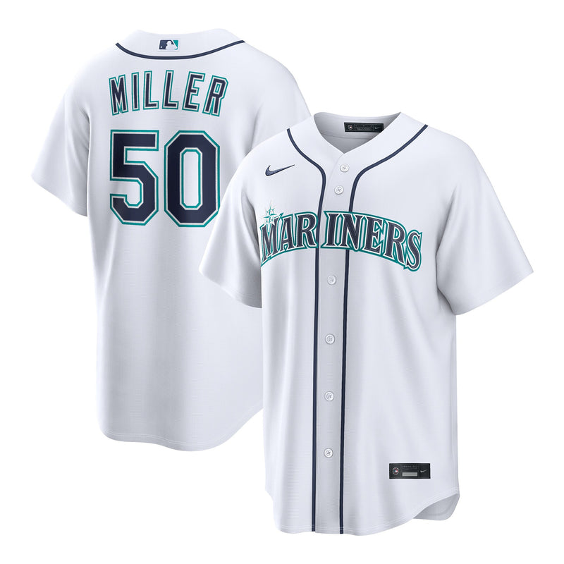 Bryce Miller Seattle Mariners Baseball Jersey, White Sportswear Jersey Shirt, Lightweight Breathable Athletic Jersey, Casual Gift for Men
