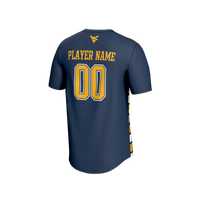 West Virginia Mountaineers Soccer Jersey, Navy/Gold Fashion Sportswear Jersey Shirt, Lightweight Breathable Athletic Jersey, Casual Gift for Men