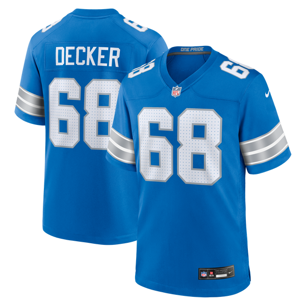 Detroit Lions Taylor Decker Blue Team Game Jersey
