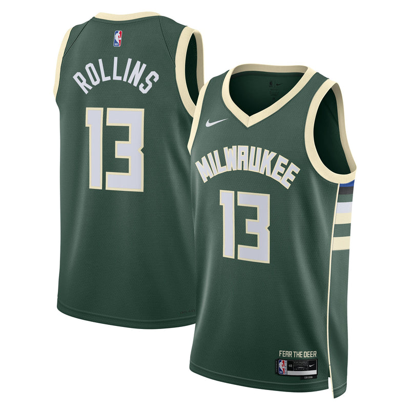 Ryan Rollins Milwaukee Bucks Basketball Jersey, Hunter Green Sportswear Jersey Shirt, Sleeveless Athletic Tank Jersey, Casual Gift for Men