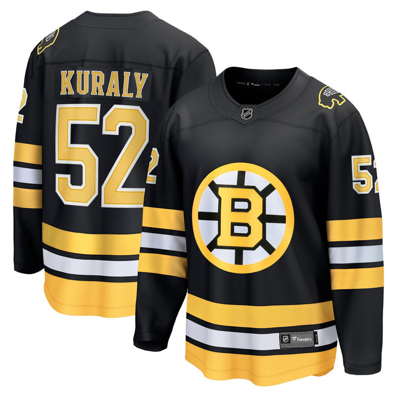 Sean Kuraly Boston Bruins Hockey Jersey, Black Breakaway Home Sportswear Jersey Shirt, Long Sleeve Hockey Sweater Jersey, Casual Gift for Men
