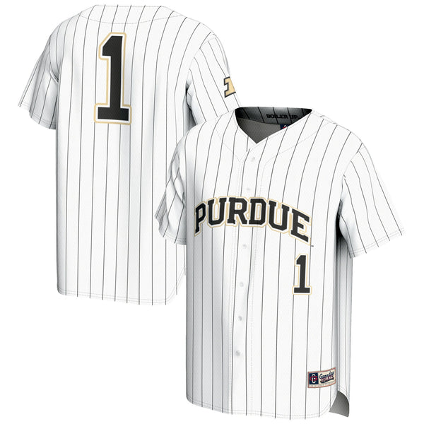 #1 White Purdue Boilermakers Lightweight Baseball Jersey