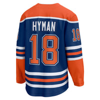 Zach Hyman Edmonton Oilers Hockey Jersey, Royal Breakaway Home Sportswear Jersey Shirt, Long Sleeve Hockey Sweater Jersey, Casual Gift for Men