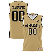 Vanderbilt Commodores Basketball Jersey, Gold Sportswear Jersey Shirt, Sleeveless Athletic Tank Jersey, Casual Gift for Men