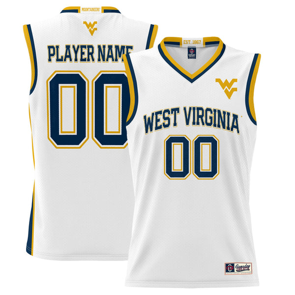 West Virginia Mountaineers Lightweight NIL Pick-A-Player Basketball Jersey - White