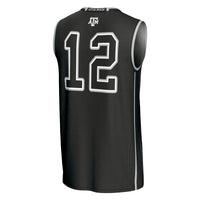 Texas A&M Aggies Basketball Jersey, Black Fashion Sportswear Jersey Shirt, Sleeveless Athletic Tank Jersey, Casual Gift for Men, Style 201534654