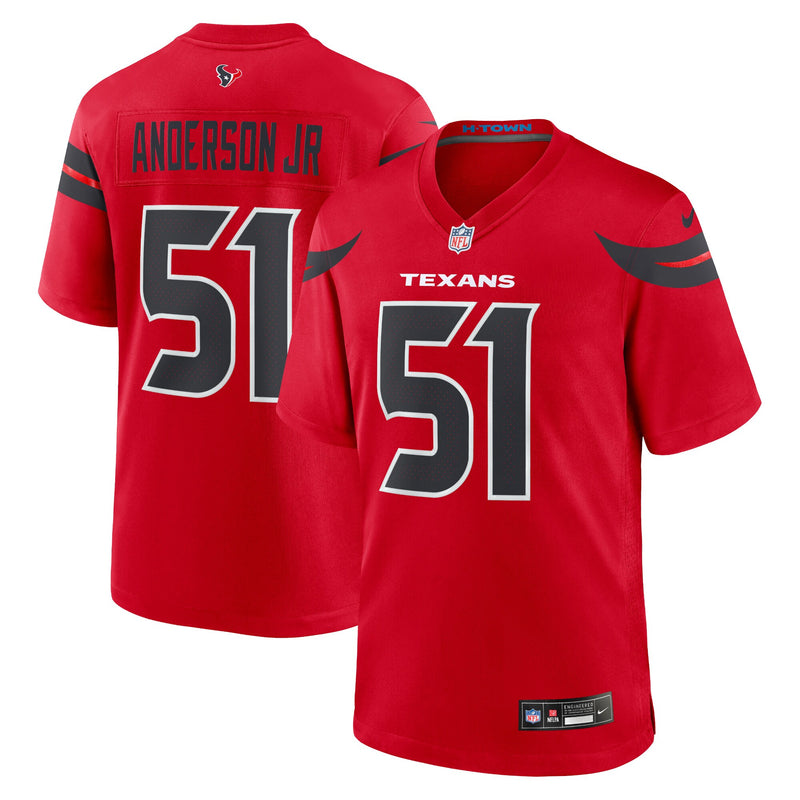 Will Anderson Jr. Houston Texans Football Jersey, Red Game Sportswear Jersey Shirt, Lightweight Breathable Athletic Jersey, Casual Gift for Men