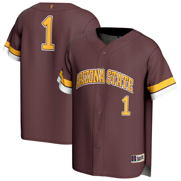 Arizona State Sun Devils Lightweight Collegiate Baseball Fashion Jersey - Maroon