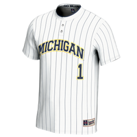 Michigan Wolverines Softball Jersey, White Lightweight Sportswear Jersey Shirt, Lightweight Breathable Athletic Jersey, Casual Gift for Men