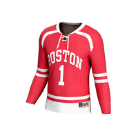 Boston University Hockey Jersey, Scarlet Sportswear Jersey Shirt, Long Sleeve Hockey Sweater Jersey, Casual Gift for Men, Style 203936225