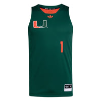 Miami Hurricanes Basketball Jersey, Green/Orange Sportswear Jersey Shirt, Sleeveless Athletic Tank Jersey, Casual Gift for Men