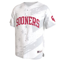 Oklahoma Sooners Baseball Jersey, White Fashion Lightweight Sportswear Jersey Shirt, Lightweight Breathable Athletic Jersey, Casual Gift for Men