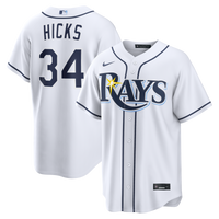Liam Hicks Tampa Bay Rays Baseball Jersey, White Replica Sportswear Jersey Shirt, Lightweight Breathable Athletic Jersey, Casual Gift for Men