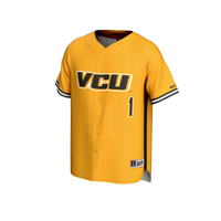 VCU Rams Baseball Jersey, Gold Fashion Lightweight Sportswear Jersey Shirt, Lightweight Breathable Athletic Jersey, Casual Gift for Men