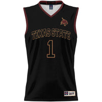 Texas State Bobcats Basketball Jersey, Black Lightweight Sportswear Jersey Shirt, Sleeveless Athletic Tank Jersey, Casual Gift for Men