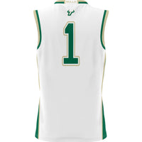 South Florida Bulls Basketball Jersey, White Lightweight Sportswear Jersey Shirt, Sleeveless Athletic Tank Jersey, Casual Gift for Men
