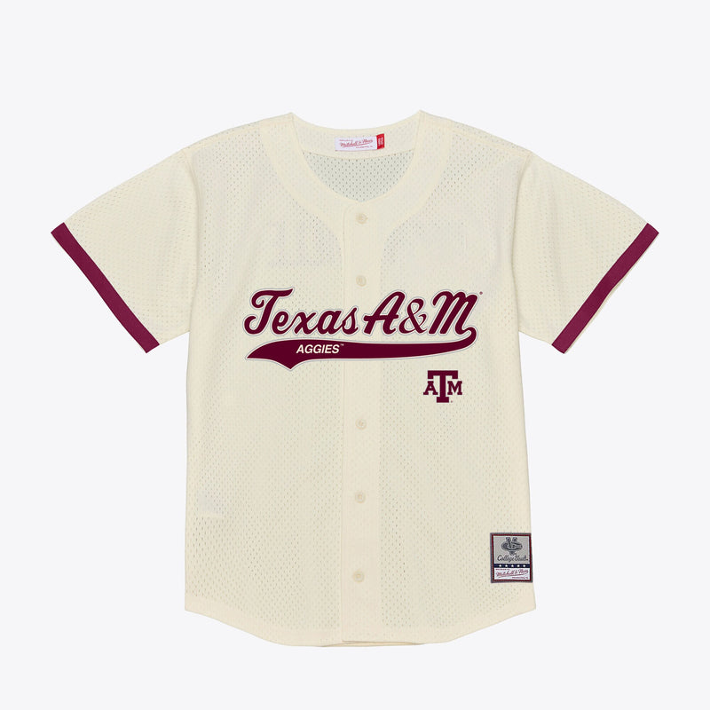 Texas A&M Aggies Baseball Jersey, Cream Sportswear Jersey Shirt, Lightweight Breathable Athletic Jersey, Casual Gift for Men