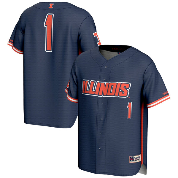 #1 Navy Illinois Fighting Illini Lightweight Baseball Jersey