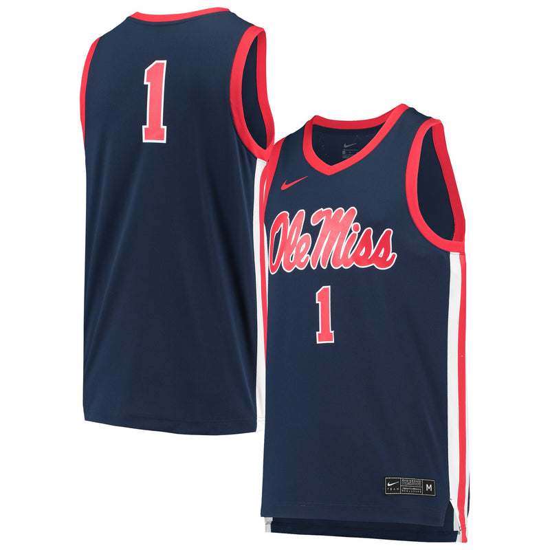 Ole Miss Rebels Basketball Jersey, Navy Replica Sportswear Jersey Shirt, Sleeveless Athletic Tank Jersey, Casual Gift for Men, Style 4104825