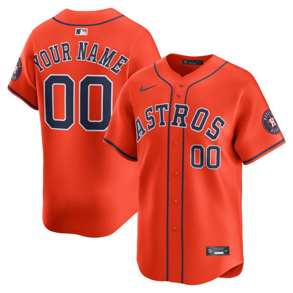 Houston Astros Orange Alternate Limited Custom Jersey