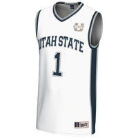 Utah State Aggies Basketball Jersey, White Lightweight Sportswear Jersey Shirt, Sleeveless Athletic Tank Jersey, Casual Gift for Men