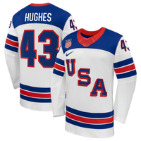 Quinn Hughes White US 2026 Away Replica Hockey Jersey, Hockey Sportswear Jersey Shirt, Long Sleeve Hockey Sweater Jersey, Casual Gift for Men