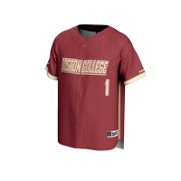 Boston College Eagles Baseball Jersey, Maroon Fashion Sportswear Jersey Shirt, Lightweight Breathable Athletic Jersey, Casual Gift for Men