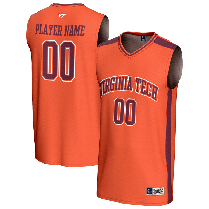Virginia Tech Hokies Basketball Jersey, Orange Fashion Lightweight Sportswear Jersey Shirt, Sleeveless Athletic Tank Jersey, Casual Gift for Men