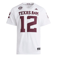 Texas A&M Aggies Football Jersey, White Sportswear Jersey Shirt, Lightweight Breathable Athletic Jersey, Casual Gift for Men, Style 202538842