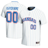 Kansas Jayhawks Softball Jersey, White Lightweight Sportswear Jersey Shirt, Lightweight Breathable Athletic Jersey, Casual Gift for Men