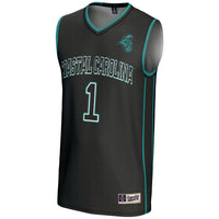 Coastal Carolina Chanticleers Basketball Jersey, Black Lightweight Sportswear Jersey Shirt, Sleeveless Athletic Tank Jersey, Casual Gift for Men