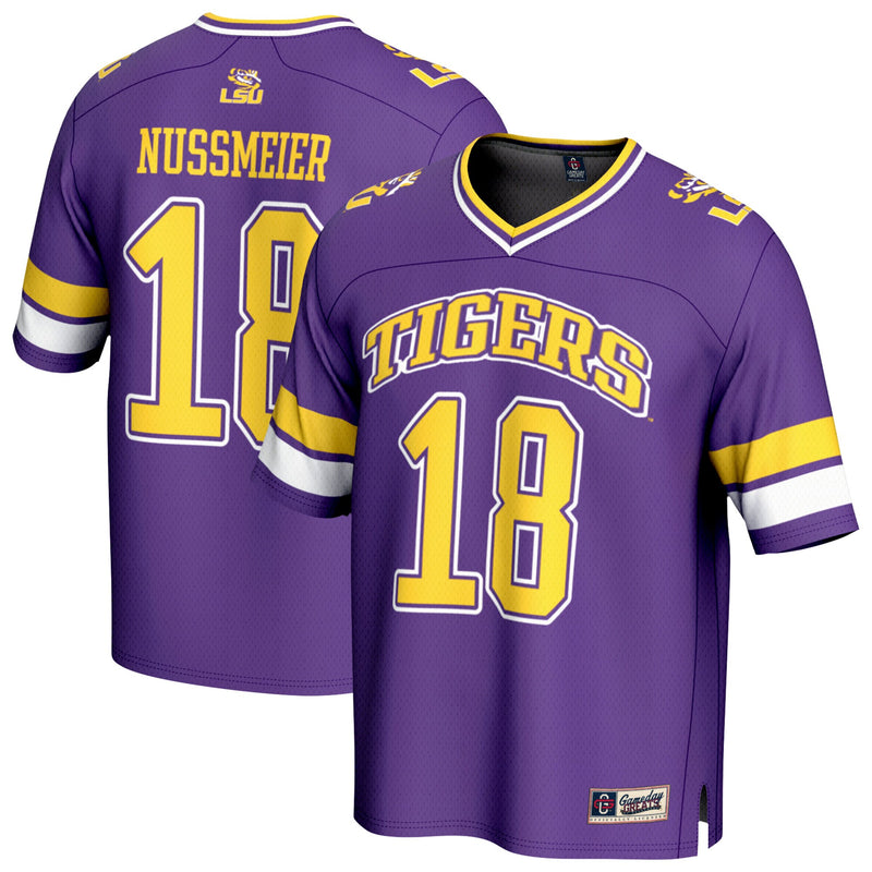 LSU Tigers Football Jersey, Purple Lightweight Sportswear Jersey Shirt, Lightweight Breathable Athletic Jersey, Casual Gift for Men