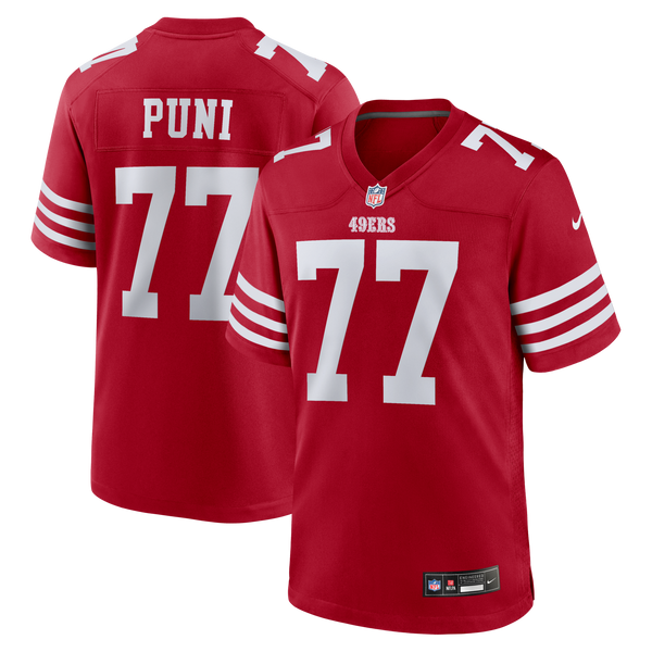 San Francisco 49ers Dominick Puni Scarlet Team Game Jersey