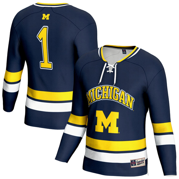 Michigan Wolverines Lightweight Hockey Team Fashion Jersey - Navy