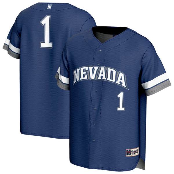 #1 Nevada Wolf Pack Lightweight Collegiate Baseball Fashion Jersey - Navy