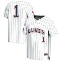 Illinois Fighting Illini Lightweight Baseball Jersey, White Sportswear Jersey Shirt, Lightweight Breathable Athletic Jersey, Casual Gift for Men