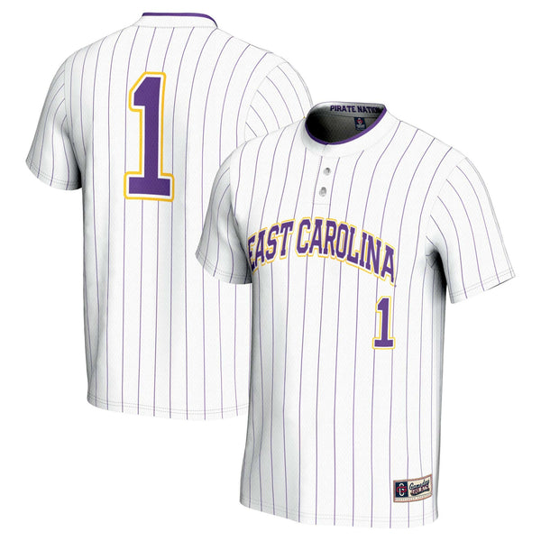#1 ECU Pirates Lightweight Softball Jersey - White