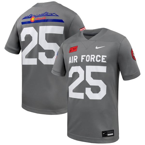 #25 Air Force Falcons APLS Fighting Falcon Collection Game Football Jersey - Gray
