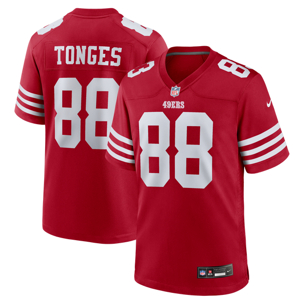 San Francisco 49ers Jake Tonges Scarlet Team Game Jersey