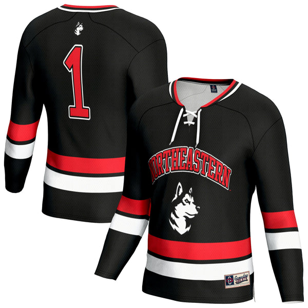Northeastern Huskies Lightweight Hockey Team Fashion Jersey - Black