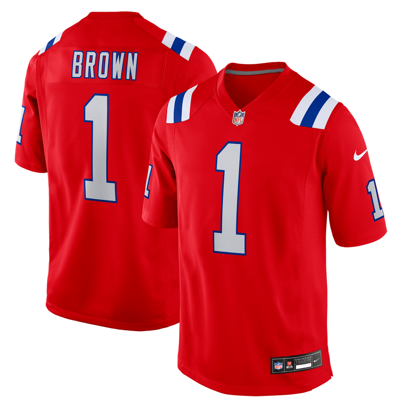 A.J. Brown New England Patriots Football Jersey, Red Game Sportswear Jersey Shirt, Lightweight Breathable Athletic Jersey, Casual Gift for Men