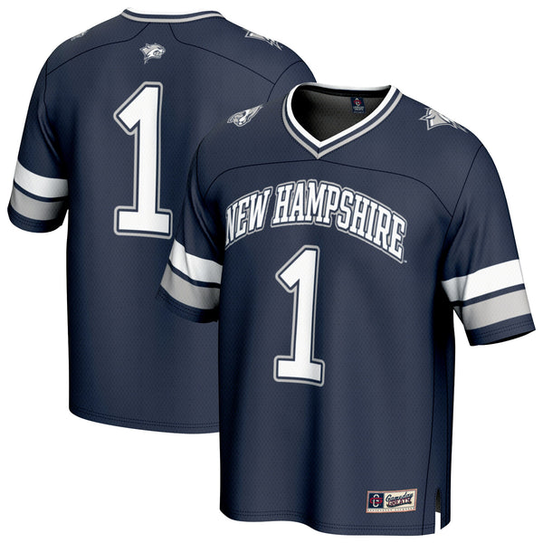 #1 New Hampshire Wildcats Lightweight Collegiate Football Fashion Jersey - Navy