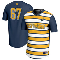 West Virginia Mountaineers Lightweight Soccer Jersey, Navy Sportswear Jersey Shirt, Lightweight Breathable Athletic Jersey, Casual Gift for Men