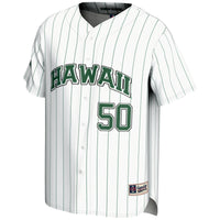 Hawaii Rainbow Warriors Lightweight Baseball Jersey, White Sportswear Jersey Shirt, Lightweight Breathable Athletic Jersey, Casual Gift for Men