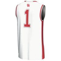 Houston Cougars Basketball Jersey, White Lightweight Sportswear Jersey Shirt, Sleeveless Athletic Tank Jersey, Casual Gift for Men