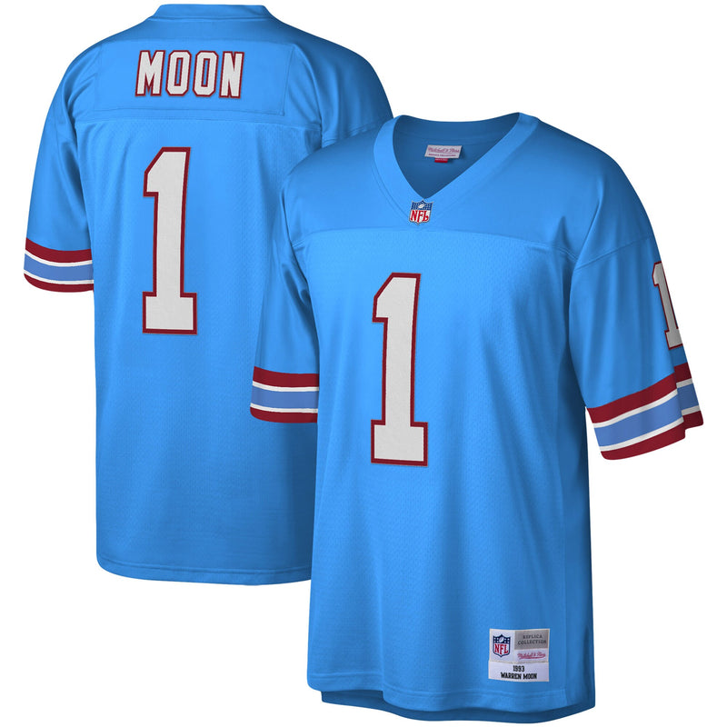 Warren Moon Houston Oilers Football Jersey, Light Blue Sportswear Jersey Shirt, Lightweight Breathable Athletic Jersey, Casual Gift for Men
