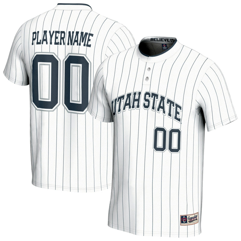 Utah State Aggies Softball Jersey, White Fashion Sportswear Jersey Shirt, Lightweight Breathable Athletic Jersey, Casual Gift for Men
